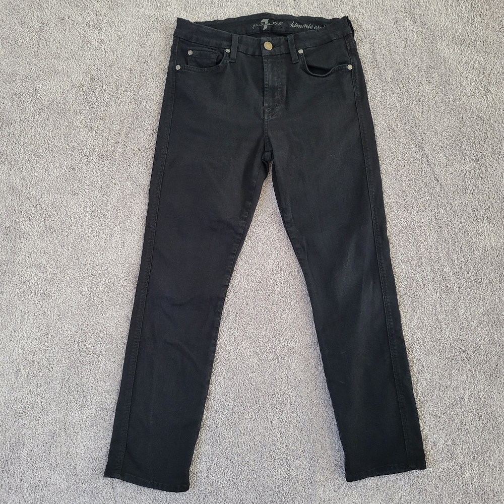 7 for All Mankind Mid Rise Kimmie Crop Jeans 28 Womens Black AU8115526A